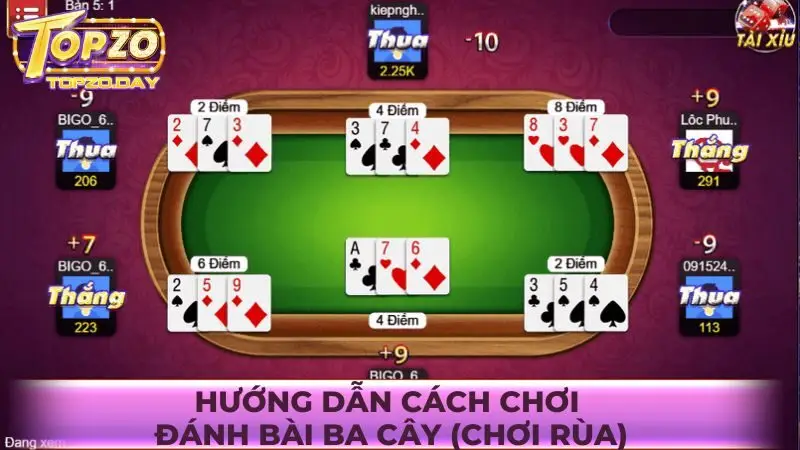 Hướng dẫn cách chơi đánh bài ba cây theo kiểu rùa