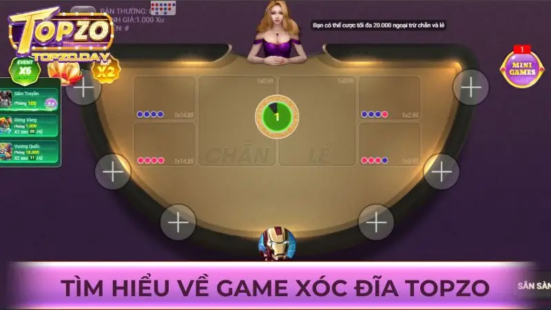Chơi Xóc Đĩa Topzo ăn tiền thưởng vô cùng cao