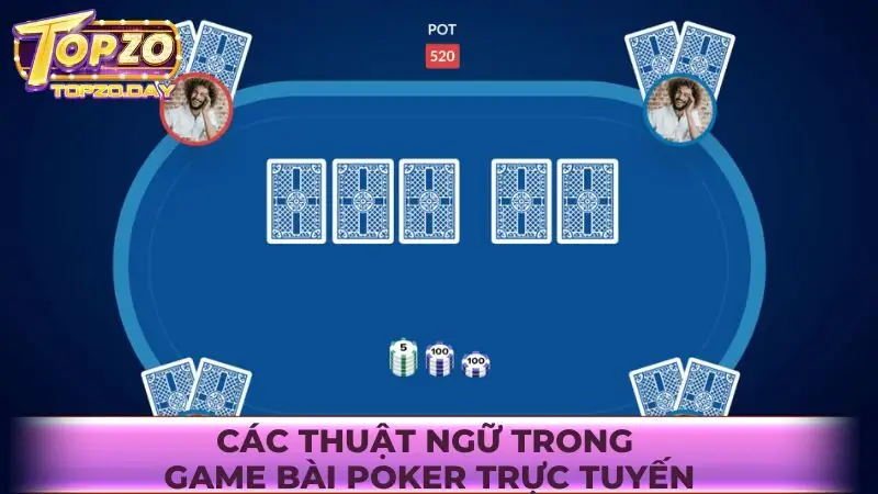 Các thuật ngữ có trong game bài Poker trực tuyến